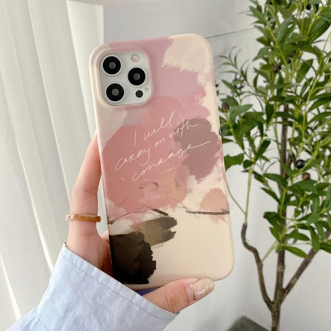 Watercolor Art with Quotes iPhone Case