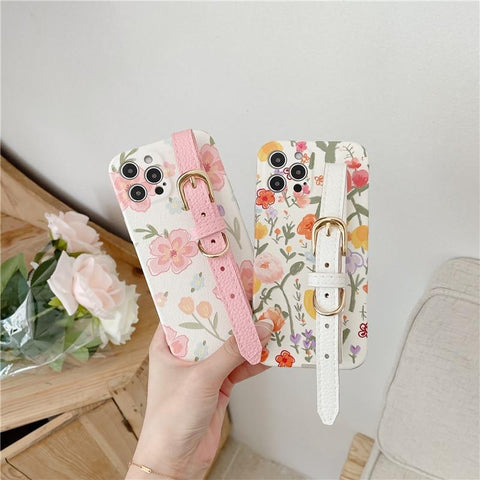 Flower iPhone Case with Belt